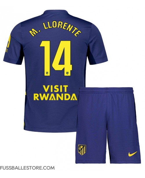 Günstige Atletico Madrid Marcos Llorente #14 Auswärts Trikotsatzt Kinder 2025-26 Kurzarm (+ Kurze Hosen)